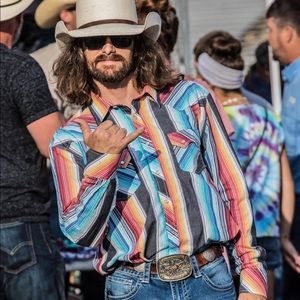 Dale Brisby Rock & Roll Denim Stripe Western Shirt